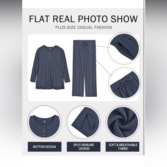 Cozy Knit Two-Piece Set in Dark Blue - Picture 5 of 5